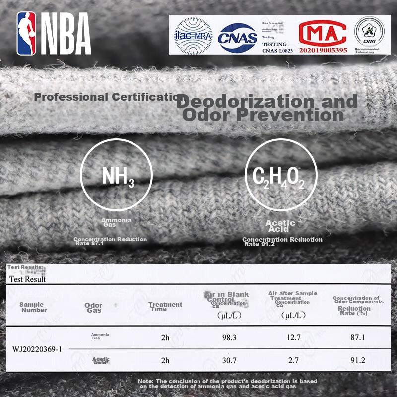 NBA Men's Socks, Odor-Resistant, Antibacterial, Casual Spring And Summer Mesh Breathable Sweat-Absorbing Athletic Cotton Socks, 3 Pairs