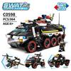 Tech Swat Team Thunder Heavy Armed Carrier Assembles Model Boy Patchwork Building Block Toy