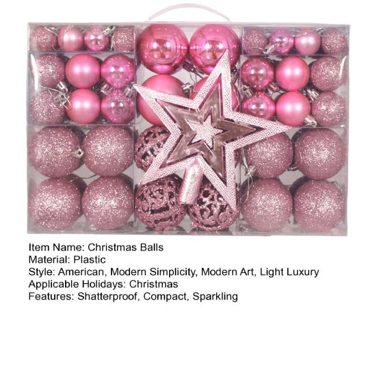 101 шт. набор рождественских шаров, небьющиеся елочные украшения, сверкающие рождественские шары с