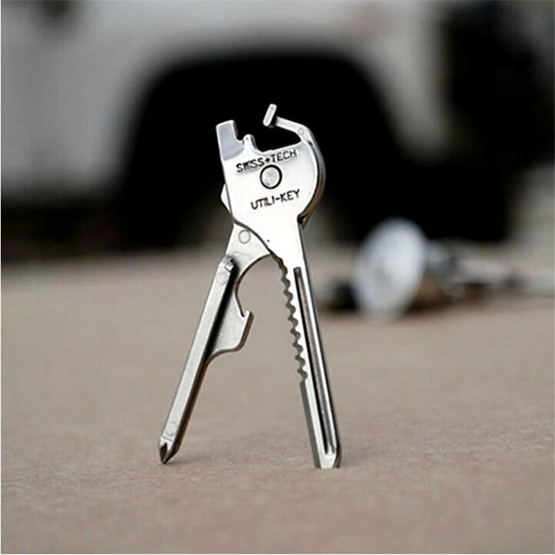 New Stainless Steel Utili Key 6 In 1 Keychain EDC Multi-Tool Screwdriver Opener