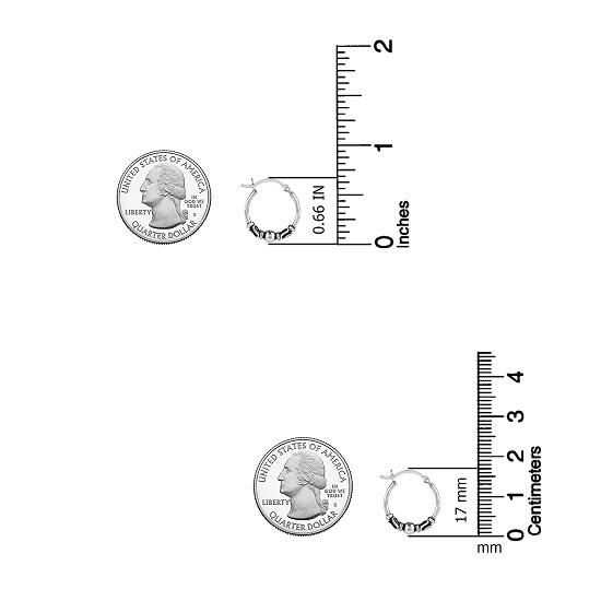 LeCalla Sterling Silver Jewelry Antique Light Weight Spiral Rings Bali Hoop Earrings for Kids