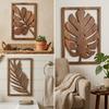 3Pcs Farmhouse Wooden Tropical Leaves Wall Sign Rustic Plant Wall Ornament  Indoor Home Decor