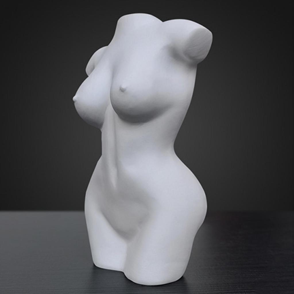 Resin Female Body Vase Resin Plants Pot Women Statues Desktop Ornament Decor