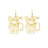 Trendy Alloy Christmas Earrings With Santa And Reindeer Holiday Festive Style