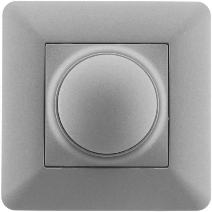 Variateur rotatif compatible LED 16A Titanium - Artezo - Zenitech