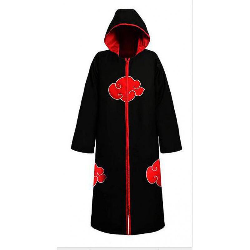 Naruto Akatsuki Red Cloud Cloak - Uchiha Itachi Costume for Halloween.