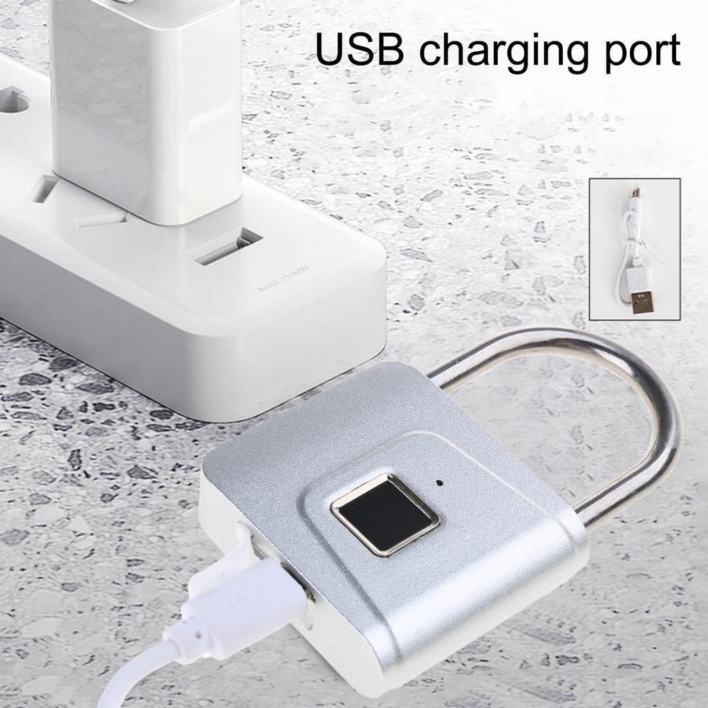 Биометрический навесной замок с отпечатком пальца, бесключевой замок, среднего размера, цифровой замок с отпечатком пальца, подходит для шкафчика в спортзале и использования на открытом воздухе