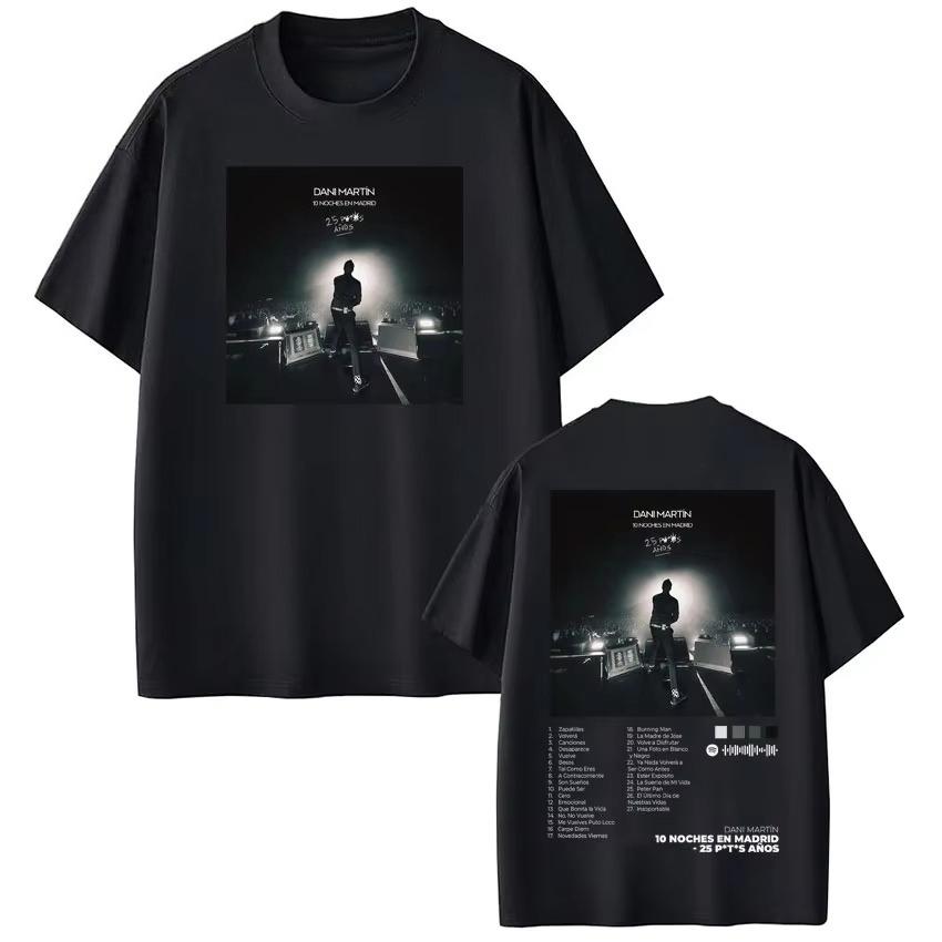 Singer Dani Martín Album 2026 Graphic Tee Men Women Vintage Hip Hop T Shirt Cotton Short Sleeve Fashion Casual Tshirts