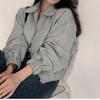 Korean Chic Autumn Retro Faux Suede Stand-Up Collar Zip-Up Jacket for Women