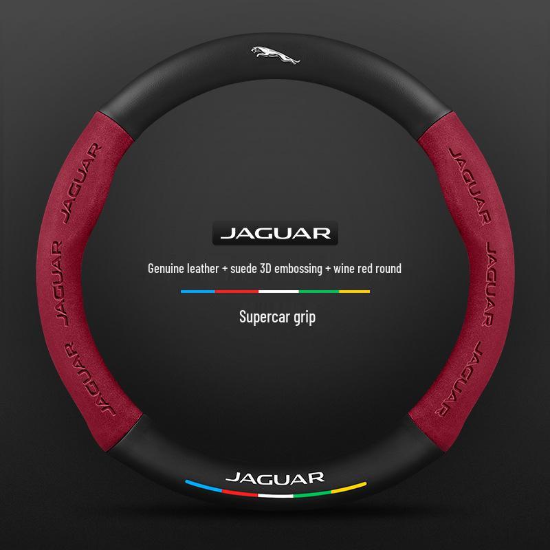Universal Suede Carbon Fiber Steering Wheel Cover for Jaguar XEL, XFL, F-PACE, XJ – Four Seasons Fit.