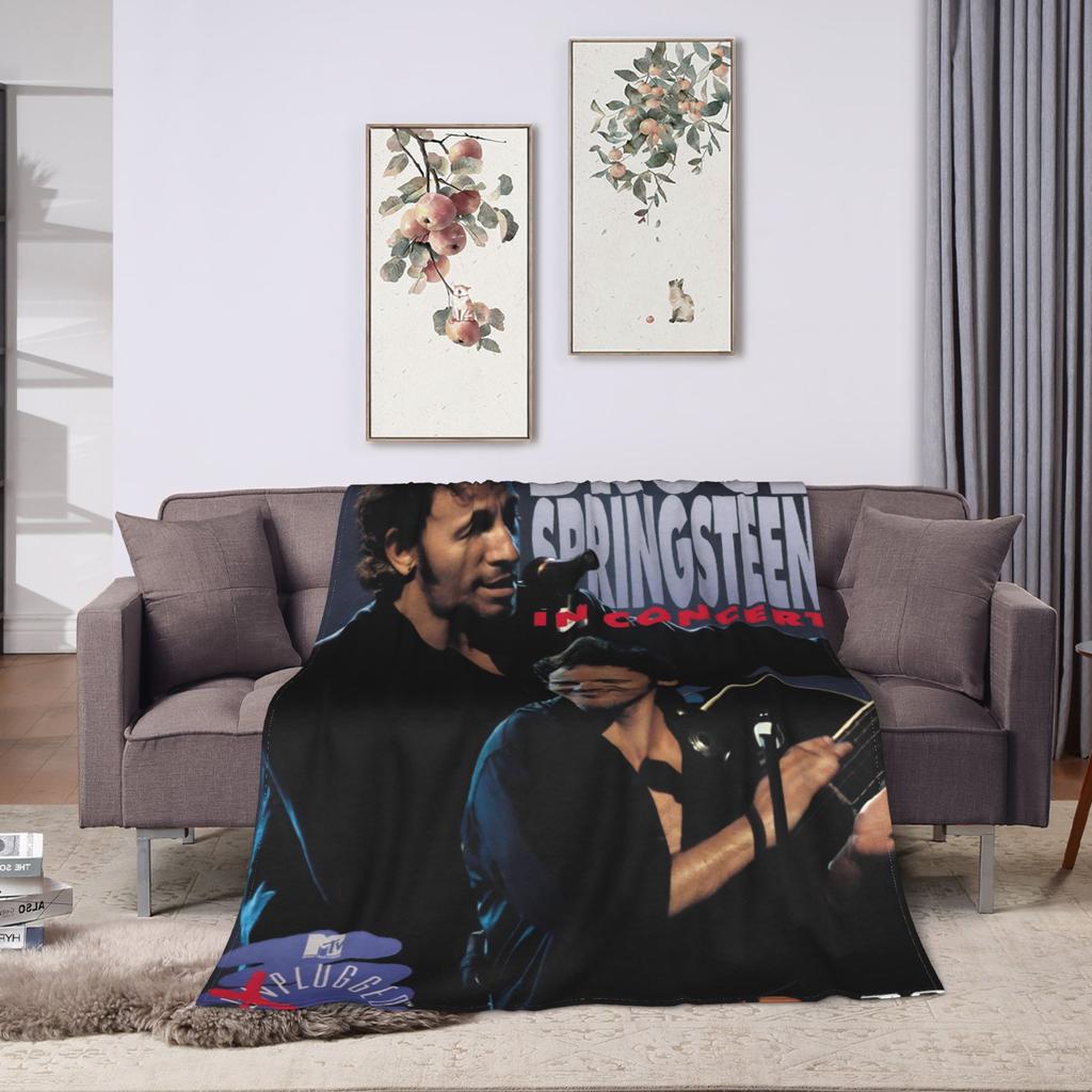 Bruceed Springsteened Concert Tour Blanket Quality Warm Throw Blanket Winter Airplane Travel Bedroom Graphic Bedspread
