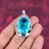 Подвеска Swiss Blue Topaz, подвеска из драгоценного камня ручной работы, подвеска из цельного серебра 925 пробы, старинные ювелирные изделия, для подарка на помолвку