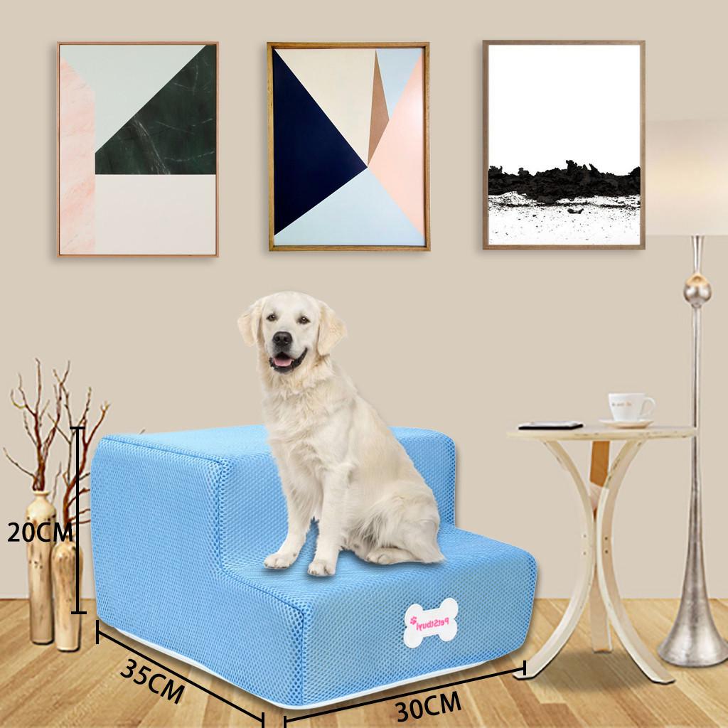 Новая дышащая сетка, складная лестница для домашних животных, съемная кровать для домашних животных, пандус для кошек и собак, 2 ступени