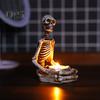 Halloween Candle Holder Resin Skeleton Hand Skull Backbone Candlestick Stand Tealight Holder Home Gothic Decor Spooky Party Supplies