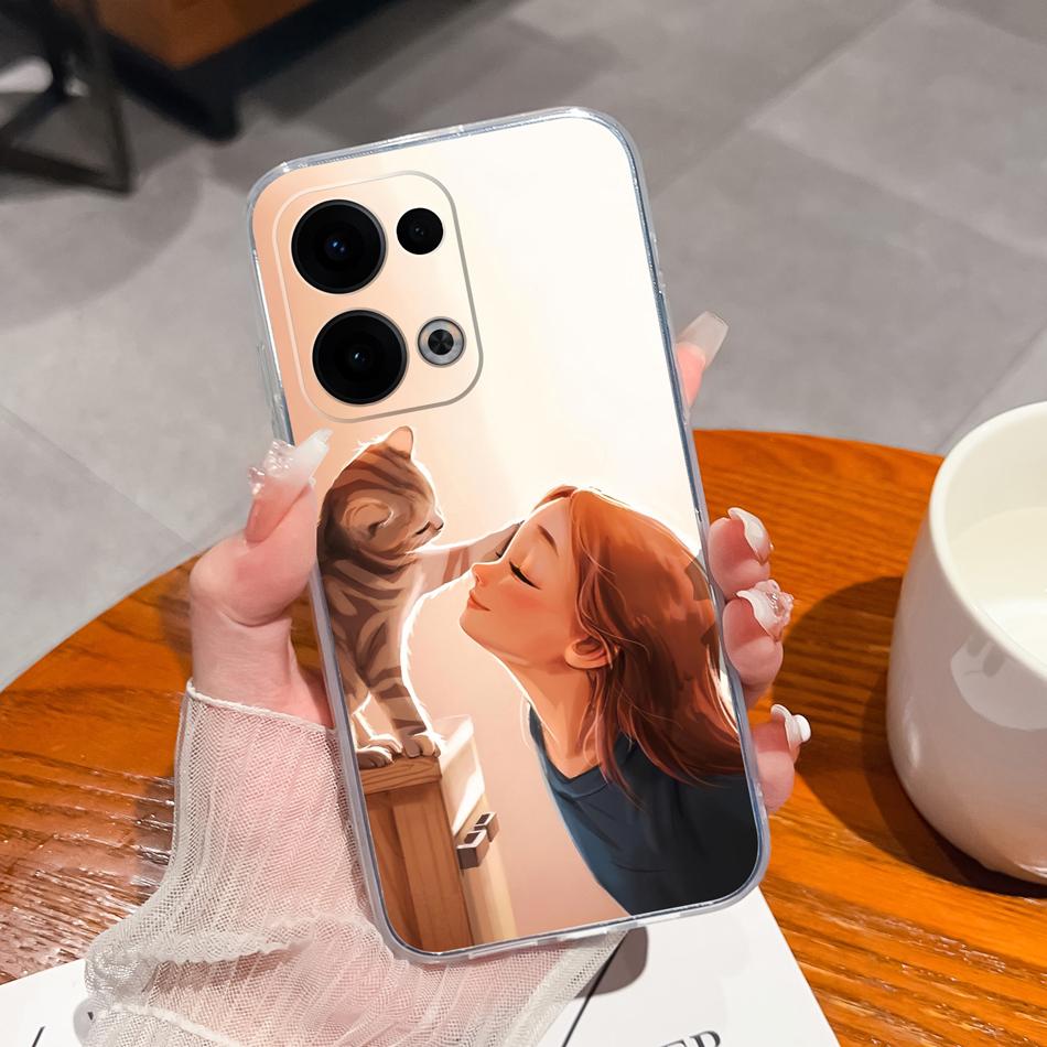 Чехол для Oppo Reno 13 Pro Креативный прозрачный мягкий задний чехол для Oppo Reno13 Pro 13Pro 5G ТПУ тонкий силиконовый противоударный чехол для телефона