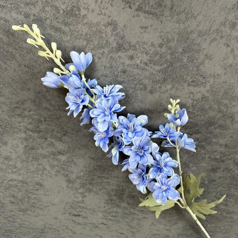 2Head 50cm Artificial Flocking Delphinium Flower Wedding Home Decoration Fetionzi Fake Decor Photography Props Artificial Flower
