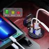 1Pc Car Charger Socket Black Dual PD USB Port Power Outlet LED Digital Display Quick Charger Auto Electronics Accessories