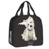 Life Lemons Westie Dog Insulated Lunch Bags for Outdoor Picnic West Highland White Terrier Portable Cooler Thermal Lunch Box Kid