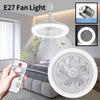 2-в-1 потолочный вентилятор, светодиодный светильник с дистанционным управлением, 3-скоростной винт E27, 85-265 В, светодиодный светильник для освещения спальни, гостиной