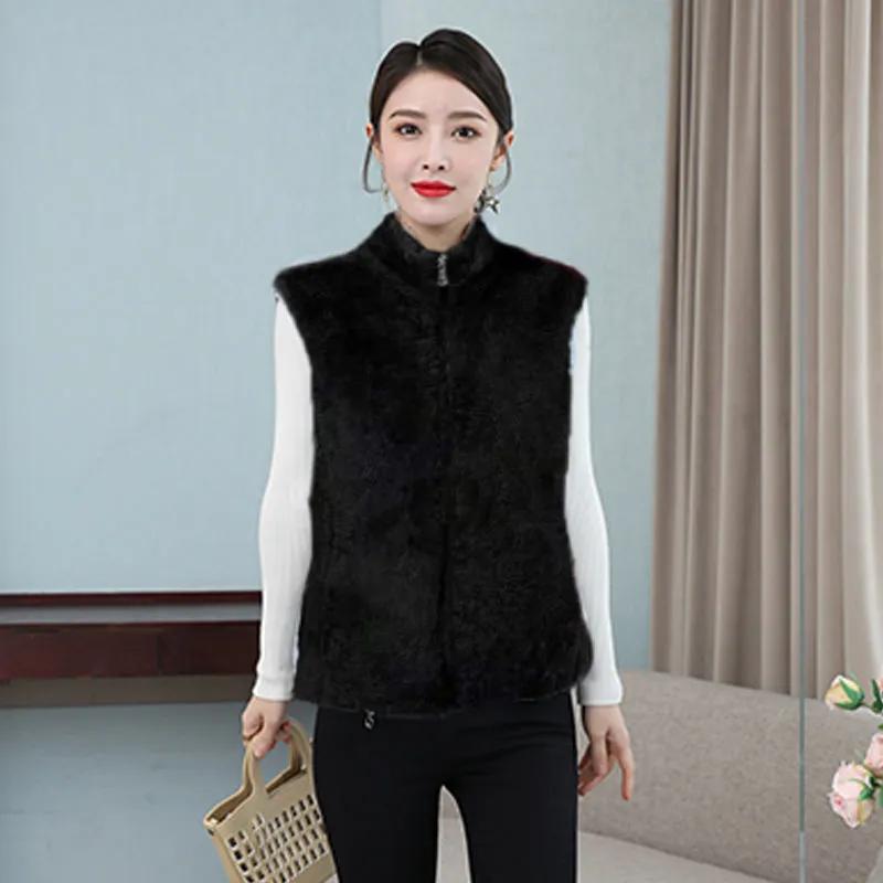 Women's Autumn and Winter Warm Hooded Thickened Loose Filled Cotton Vest Letter Printed Vests
