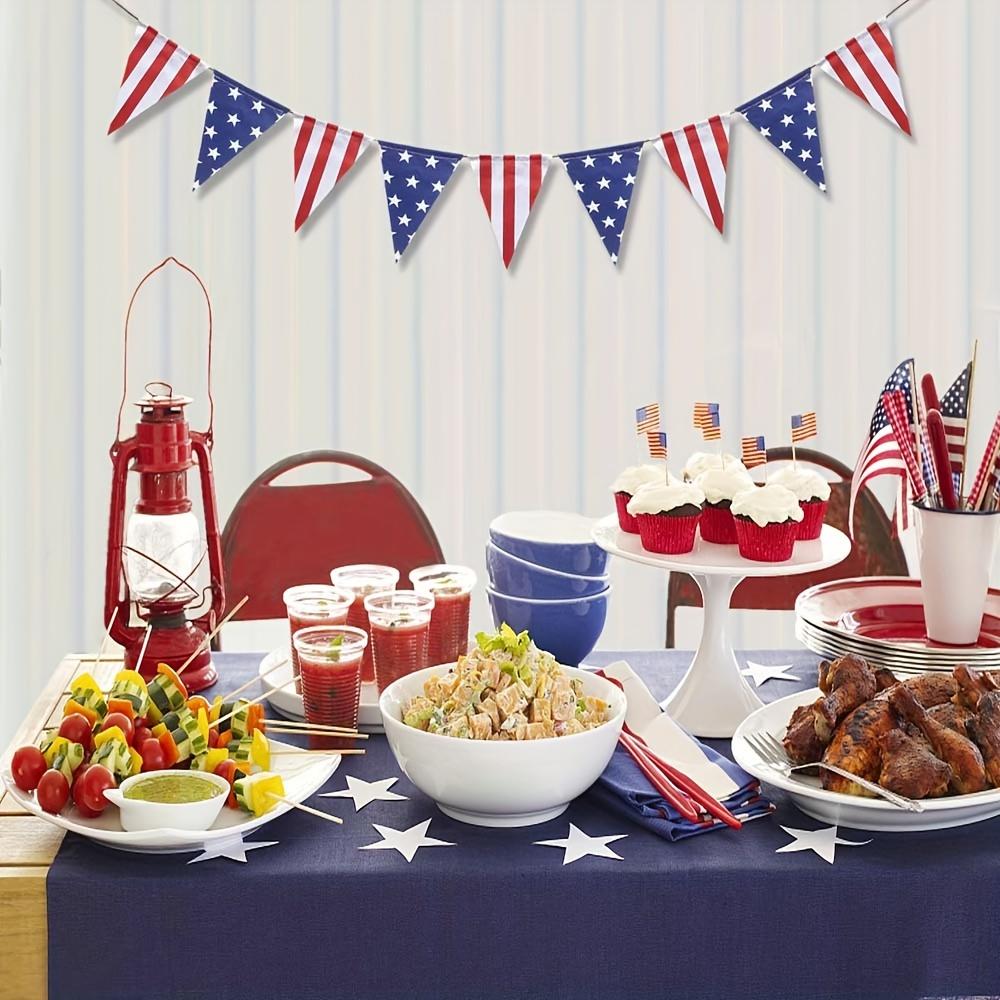 1Pcs Star Spangled Banner Wreath Triangle Banner Party Decoration Anniversary Party Supplies Flag Pulling Banner