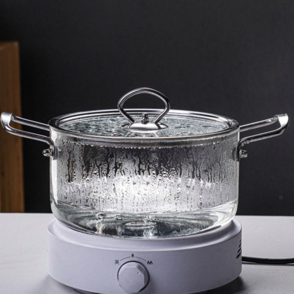 Modern High Borosilicate Glass Cooking Pot Transparent Milk Pot Glassware Soup Pot Porridge