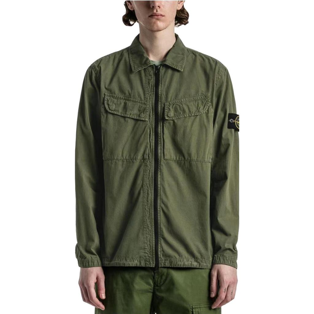 STONE ISLAND Overshirt Olive Men Tops Green 7715101WN-V0158