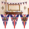 Британский флаг коронации короля Карла ручной 90x150см праздничный полиэстеровый баннер