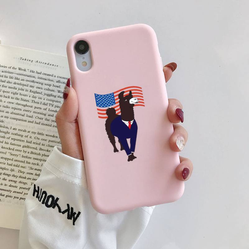 Kawaii милый чехол для телефона с рисунком ламы альпаки и животными для iphone 13 12 11 Pro Max X XS Max XR 7 8 6 6S Plus, чехлы из ТПУ для пар, капа