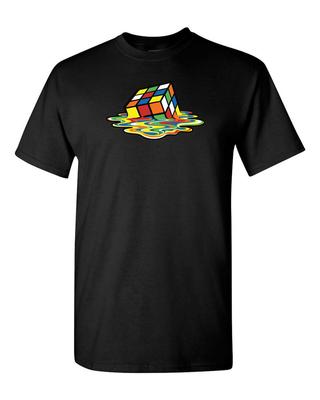 Футболка Melting CUBE CLASSIC Смешная Вечеринка Теория Большого Взрыва Шелдон Кубик Рубика Унисекс Футболка