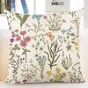 Наволочка весенней серии с принтом и мягкой потайной молнией, устойчивый к выцветанию льняной чехол, пригодный для машинной стирки