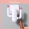 White Cactus Plastic Double Hooks For Door Wall Mounting Modern Tools Decor