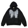 Women Hoodies Butterfly Printed Zipper Jackets Autumn Winter Casual Oversized Harajuku Sweatshirts Black Tracksuit Loose Sport Shirts
