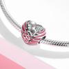 925 Sterling Silver Charm Pink Cz Beads Jewelry Making Fit Original European Charms Bracelets