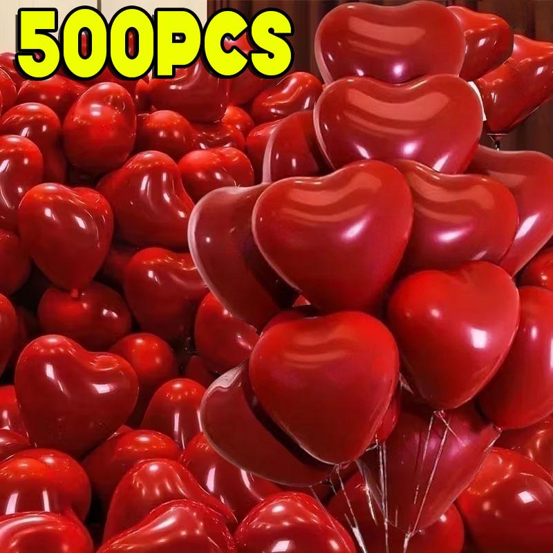 День Святого Валентина 50/10 шт. Красные Шары-Сердечки Надувной Латексный Шар для Дня Святого Валентина Свадьбы Вечеринки Юбилея Декорации Принадлежности