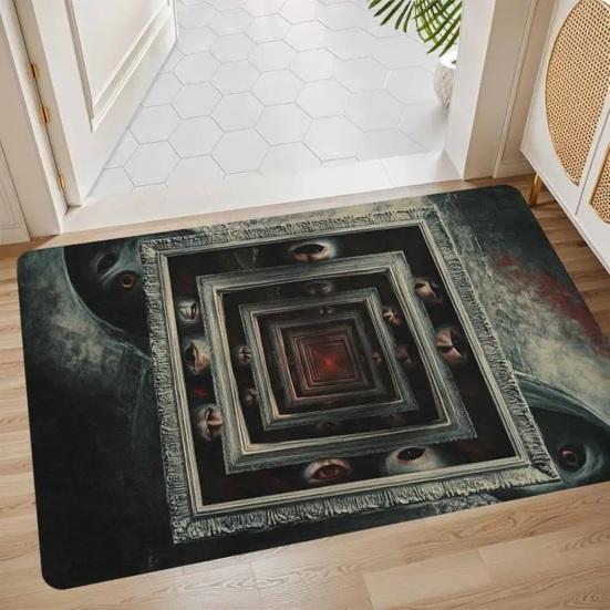 3D Optical Illusion Floor Mat Non-Slip Vision Rug with Stunning 3D Visual Effect Design Area Rug for Living Room Bedroom Hallway Easy Care Carpet