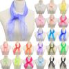 50s Square Silk Scarf Women Candy Color Chiffon Neck Head Scarves Wrap Soft Thin Hijab Stoles Shawl