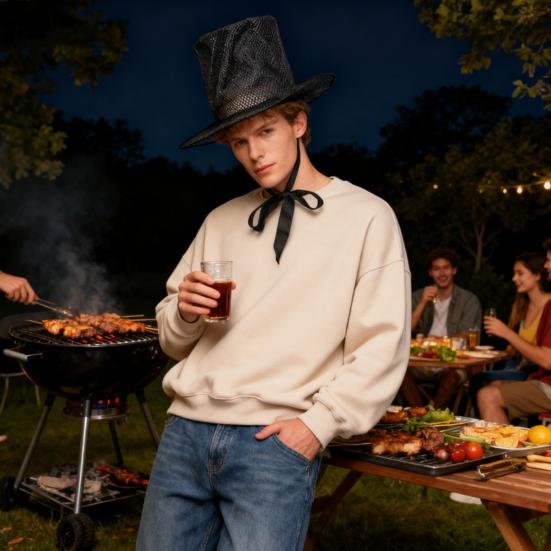 Взрослая корейская традиционная шляпа для выступлений, быстро складывающаяся шляпа с плоским верхом и широкими полями, защита от УФ-лучей, косплей-шляпа, черная шляпа