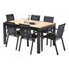 Garden Furniture Set Bali T 6 / 10 + F 6 Teak Black Wilsa Garden