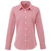 Premier Womens/Ladies Gingham Long-Sleeved Shirt
