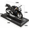 1/12 BMW S1000 Motorcycle Toy,Collector Motorcycle Modle with Display Stand and Helmet Keychain,Toy Motorcycles for 3-9 Year Old Boys Black