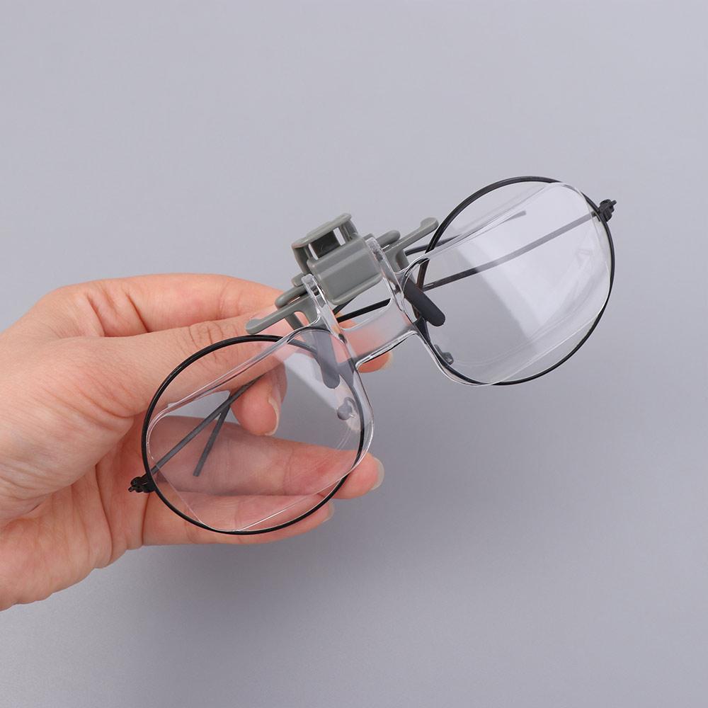 2X Magnification Clip-on Magnifying Glass Detachable Clip on Eyeglass Loupe Elderly Use