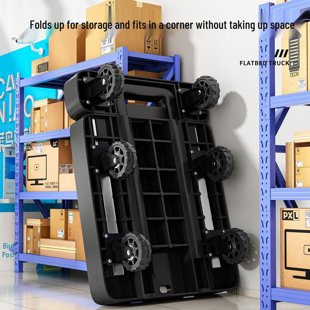 Compact Folding Telescopic Hand Truck for Household Use