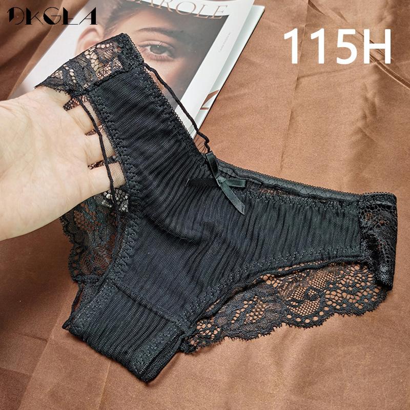 DKGEA 3 шт. черные сексуальные трусики с низкой посадкой женское нижнее белье кружевные трусы прозрачные трусы