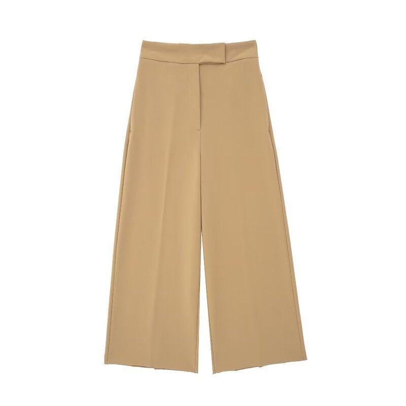 Women's Fashion Style Fall Lapels High Waist Pants Suit