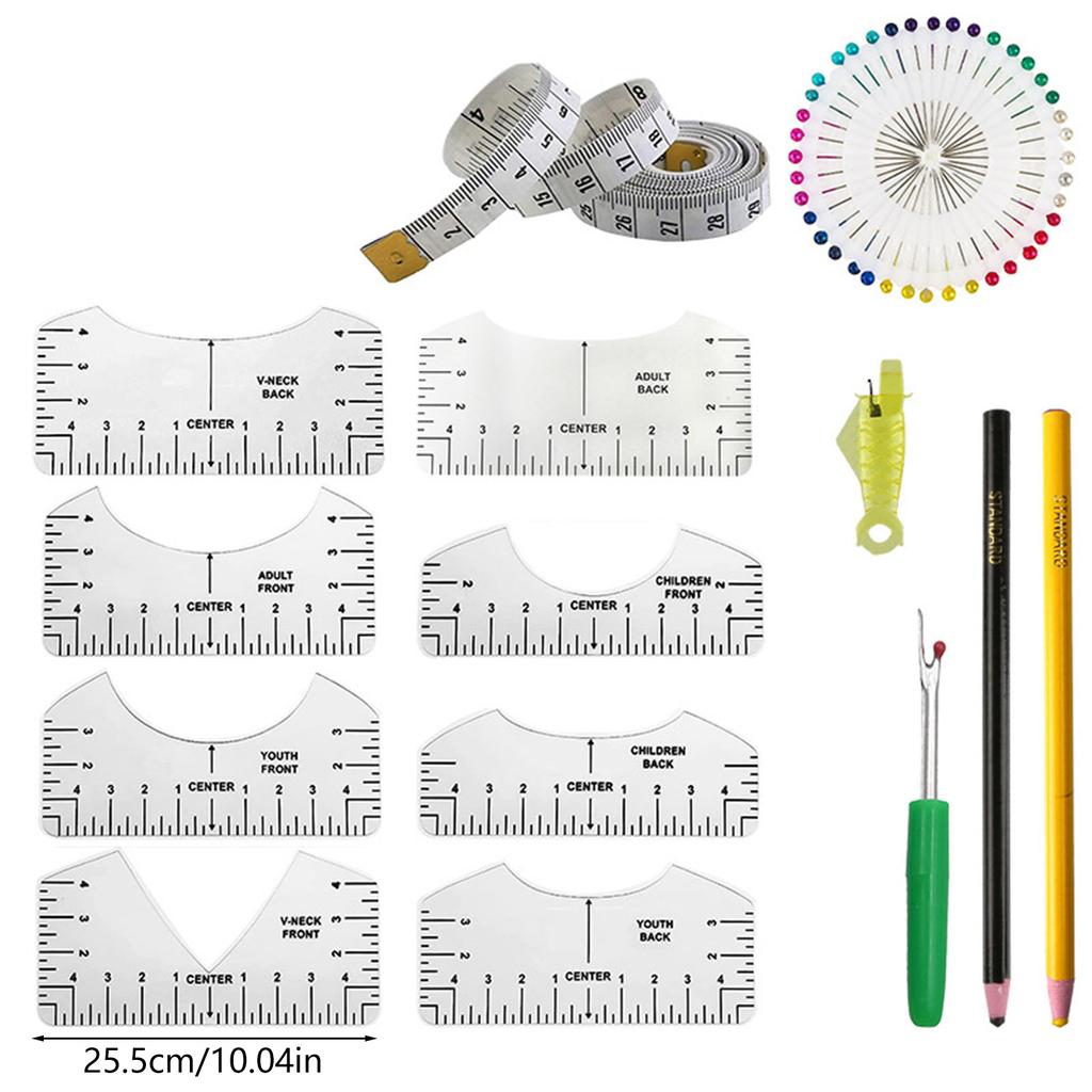 Линейка для футболок, инструмент для выравнивания направляющих, линейка для футболок, центрирование рисунков, инструменты для выравнивания футболок с мягкой лентой, распарыватель швов,