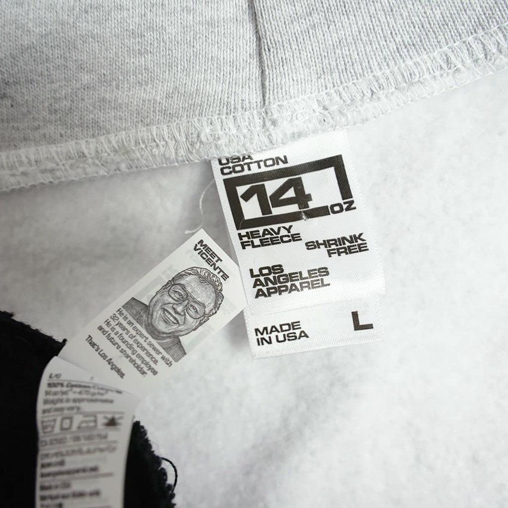 LOSANGELES APPAREL HF10 14oz Heavy Fleece Hooded Ash XXL Zip-Up Sweatshirt, Gray,