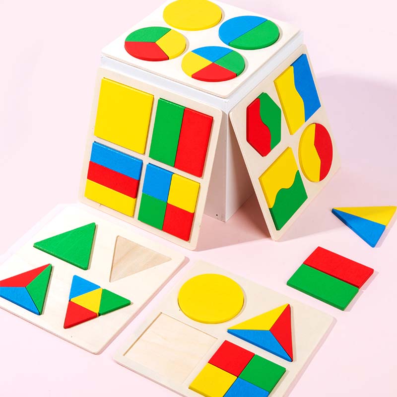 Детские деревянные игрушки-пазлы с геометрическими фигурами, детские развивающие игрушки Монтессори для раннего обучения, просвещение и познание TMZ