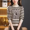 Женский полосатый свитер-пуловер осень и зима новый повседневный простой свободный универсальный базовый свитер толстый свитер сверху