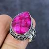 Рубин(Смоделированный) Кольцо из серебра 925 пробы с драгоценными камнями, размер 9